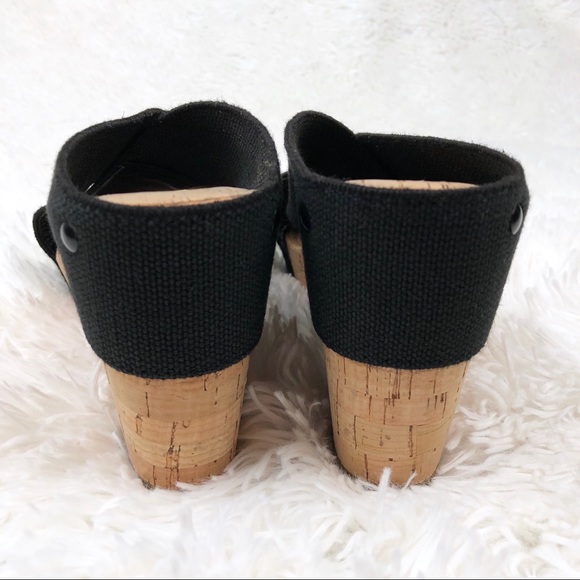 SOLD | Lucky Brand | Black Platform Cork Wedges - Picture 4 of 8